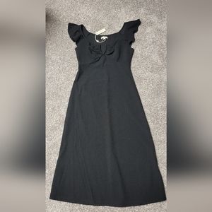 NWT SEXY Deep V Flutter Sleeve Max Studio Black Cocktail Dress